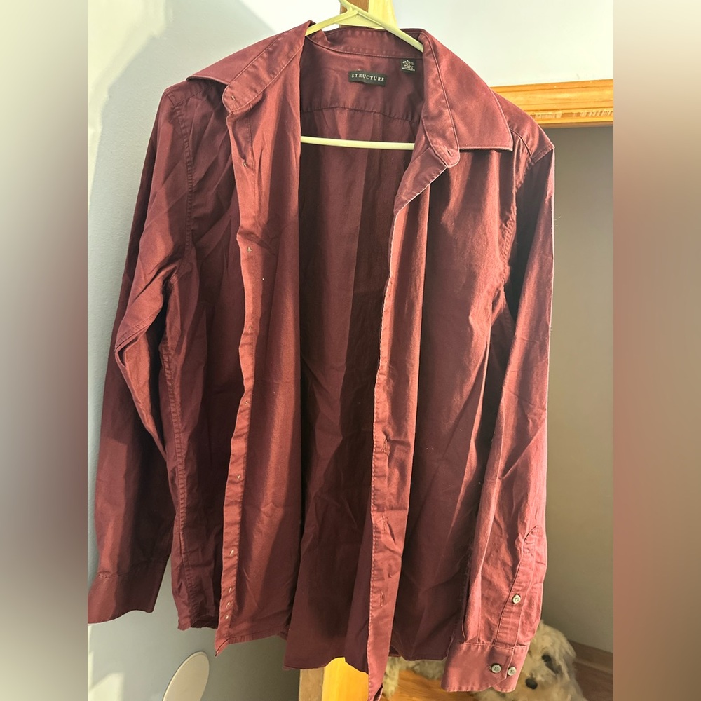 Structure Deep Red/Burgundy Shirt - image 1